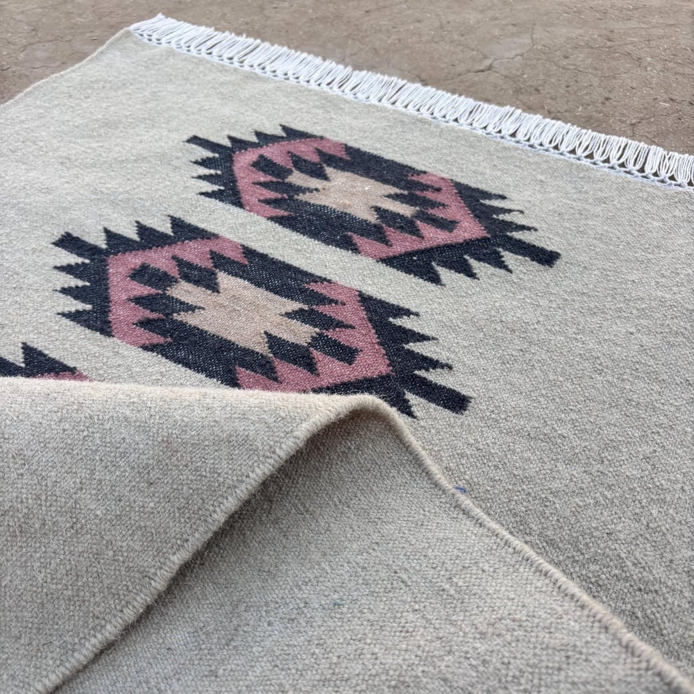 Handmade Wool Multicolor Vintage Dhurrie For Living Room